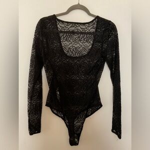 FREE People Intimately Lace Long Sleeve Bodysuit NWOT